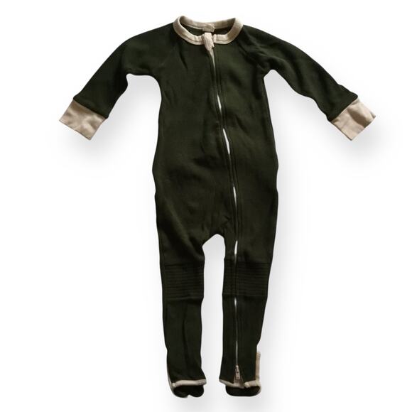 Goumi thermal zipper footies in Pine - Picture 1 of 5